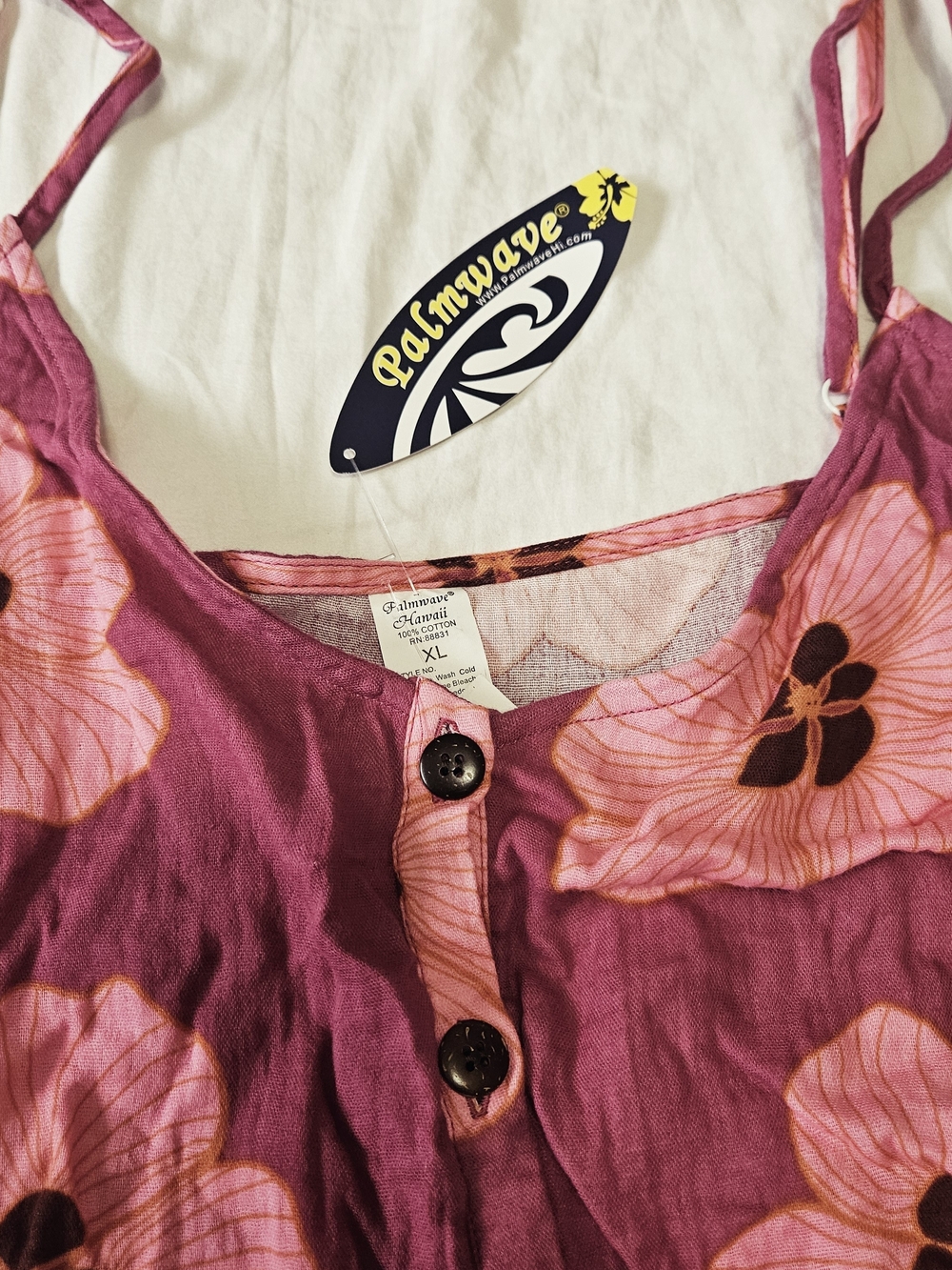 Button-Front Pink Floral Mini Dress - Picture 3 of 3